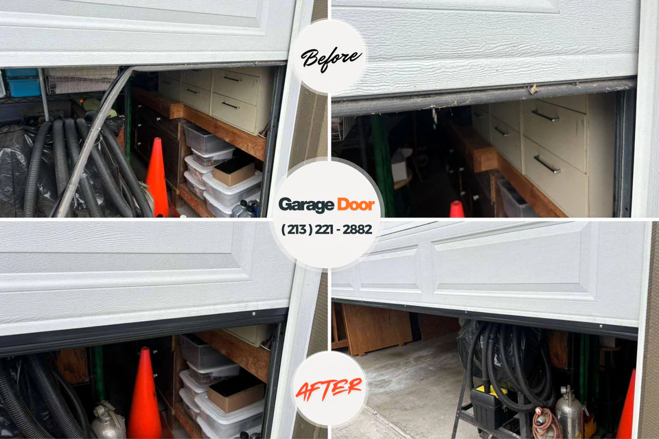 Before and after: garage door repair Angola, IN